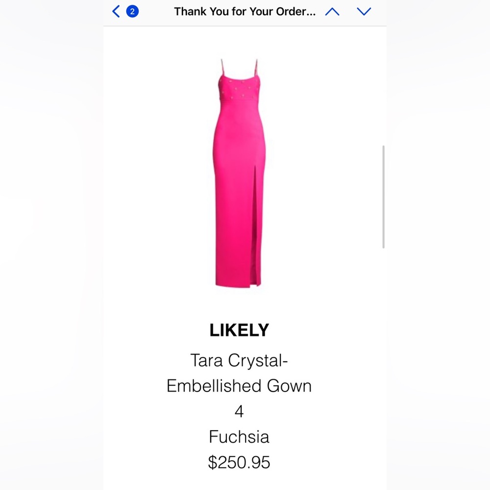 Likely Tara Crystal Embellished gown in Fuschia, Formal, Prom